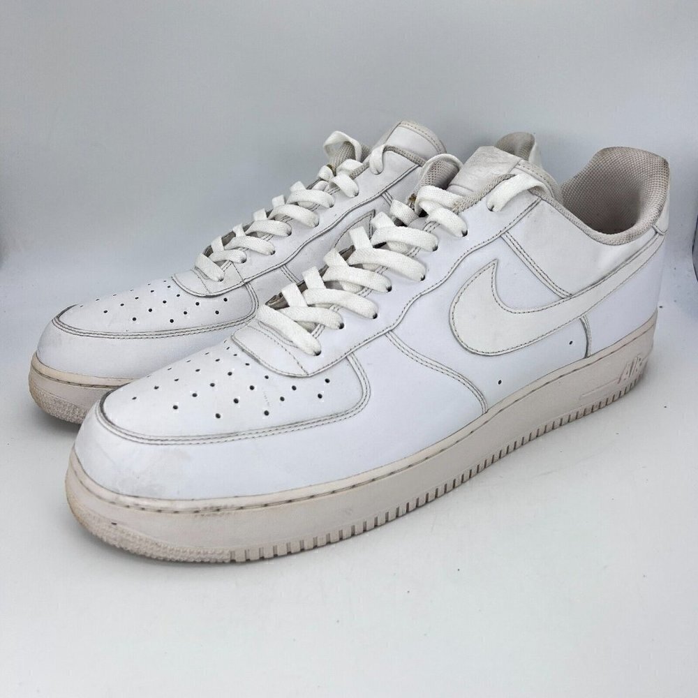 Nike Air Force 1 AF1 07 Low Men Size 18 Sneaker Shoes Triple White 315122-111